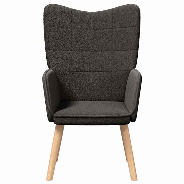 vidaXL fauteuil Gris foncé 62 x 67 x 95,5 cm Tissu Sherpa