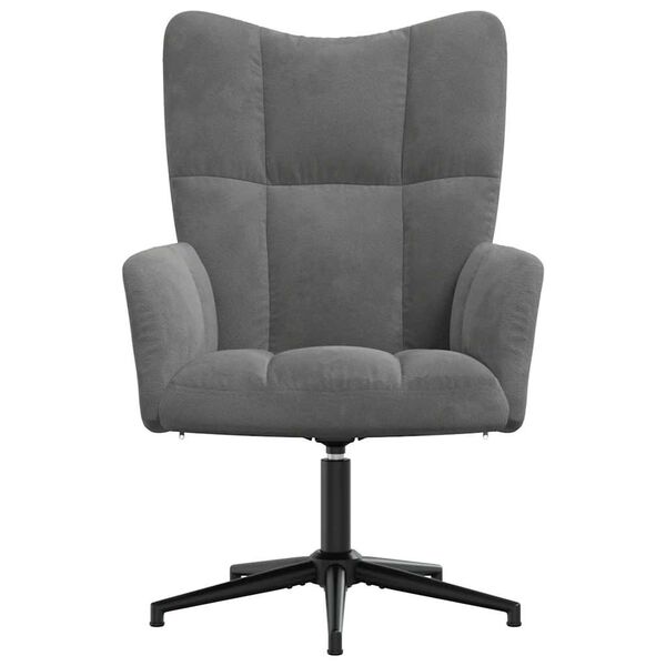 vidaXL Chaise de relaxation Gris fonc&eacute; Velours