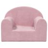 vidaXL Canap&eacute; pour enfants Rose Peluche douce