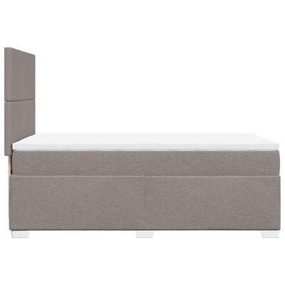 vidaXL Sommier à lattes de lit avec matelas Taupe 100x200 cm Tissu