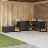 vidaXL Rangement de cuisine avec &eacute;tag&egrave;re Noir 90 x 50 x 53 cm Acier