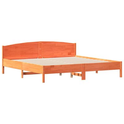 vidaXL Cadre de lit et tête de lit cire marron 180x200 cm bois de pin