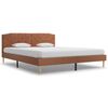vidaXL Cadre de lit Marron Tissu 150x200 cm