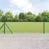 vidaXL Poteau de cl&ocirc;ture. 7 pcs Vert Acier