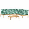 vidaXL Salon palette de jardin avec coussins 4pcs bois d'acacia massif
