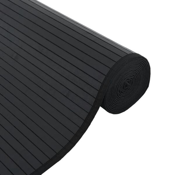 vidaXL Tapis rectangulaire noir 60x100 cm bambou