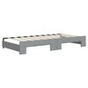 vidaXL Lit de jour avec gigogne et matelas gris clair 90x190 cm tissu