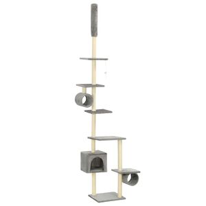 vidaXL Arbre &agrave; chat avec griffoirs en sisal 260 cm Gris
