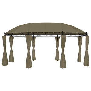 vidaXL Belv&eacute;d&egrave;re avec rideaux 520x349x255 cm Taupe 180 g/m&sup2;