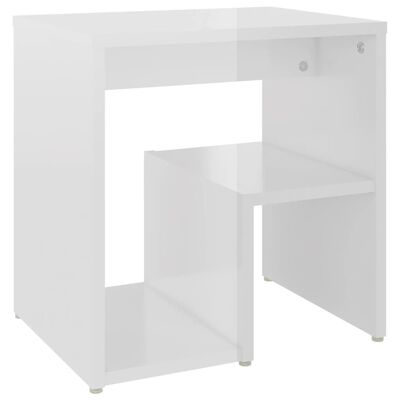 vidaXL Tables de chevet 2pcs blanc brillant 40x30x40cm bois ingénierie