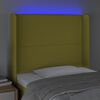 vidaXL T&ecirc;te de lit &agrave; LED Vert 83x16x118/128 cm Tissu