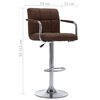 vidaXL Chaise de bar Marron Tissu