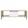 vidaXL Table basse blanc chêne sonoma 103,5x60x35 cm bois d'ingénierie