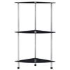 vidaXL &Eacute;tag&egrave;re 3 niveaux Noir 30x30x67 cm Verre tremp&eacute;