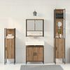 vidaXL Ensemble de mobilier de salle de bain avec &eacute;tag&egrave;re 4 pcs Marron
