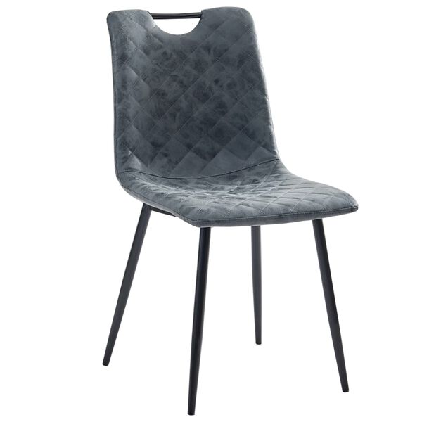 vidaXL Chaises &agrave; manger lot de 4 noir similicuir