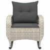 vidaXL Chaise &agrave; bascule de jardin avec coussins gris clair poly rotin