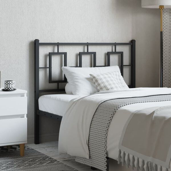 vidaXL T&ecirc;te de lit de remplacement m&eacute;tal noir 100 cm