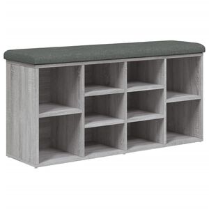 vidaXL Banc &agrave; chaussures sonoma gris 102x32x50 cm bois d'ing&eacute;nierie
