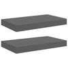 vidaXL &Eacute;tag&egrave;re murale flottante 2 pcs Gris brillant 40x23,5x3,8 cm MDF