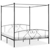 vidaXL Cadre de lit &agrave; baldaquin sans matelas gris m&eacute;tal 180x200 cm
