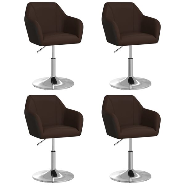vidaXL Chaises &agrave; manger lot de 4 marron similicuir