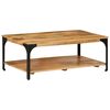 vidaXL Table basse 2 niveaux 100x55x38cm bois manguier massif et acier