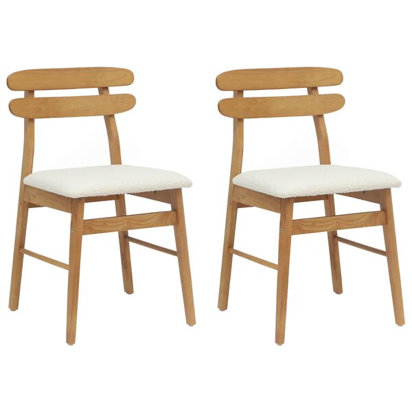 vidaXL Chaise de salle &agrave; manger 2 pcs Naturel et clair