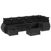 vidaXL Salon de jardin 8 pcs avec coussins noir r&eacute;sine tress&eacute;e