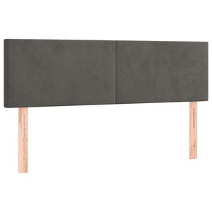 vidaXL T&ecirc;tes de lit Gris fonc&eacute; 144x5x78/88 cm Velours