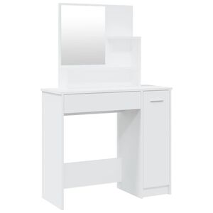 vidaXL Coiffeuse avec miroir blanc 86,5x35x136 cm