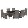 vidaXL Ensemble de salle &agrave; manger pour jardin 7 pc Gris polyrotin