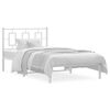 vidaXL Cadre de lit m&eacute;tal sans matelas et t&ecirc;te de lit blanc 100x190 cm