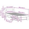 vidaXL Cadre de lit avec t&ecirc;te de lit Brun cire 90 x 200 cm Pin massif