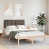 vidaXL Cadre de lit avec t&ecirc;te de lit rembourr&eacute;e Taupe 120 x 200 cm
