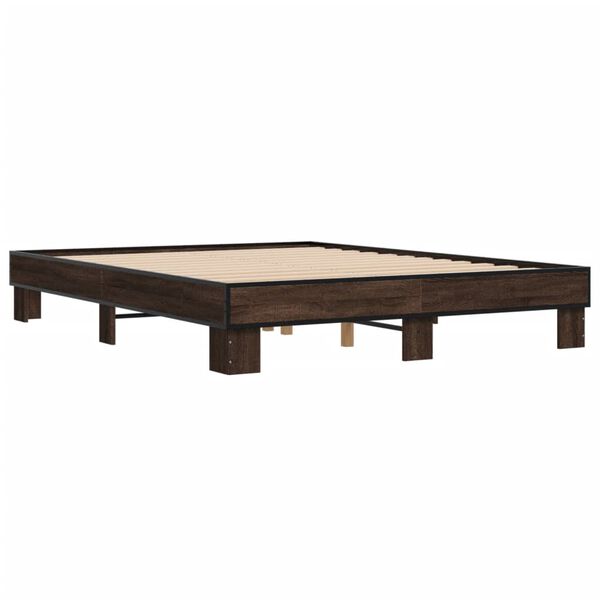 vidaXL Cadre de lit sans matelas ch&ecirc;ne marron 150x200 cm