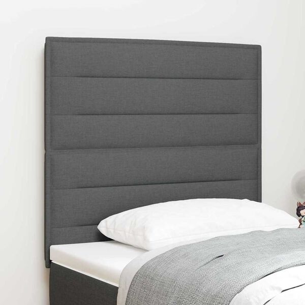 vidaXL Tête de lit avec tête de lit Gris foncé 80 cm Cuir synthétique