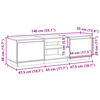 vidaXL Meuble TV cire marron 140x35x40 cm bois pin massif