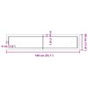 vidaXL Comptoir de salle de bain marron 140x30x(2-4) cm bois trait&eacute;