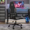 vidaXL Chaise de jeu Noir et gris Similicuir