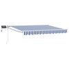 vidaXL Store r&eacute;tractable manuel avec LEDs Bleu et Blanc 3,5 x 2,5 m