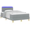 vidaXL Lit &agrave; ressort LED avec matelas Gris clair 120 x 200 cm tissu