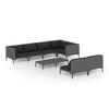 vidaXL Salon de jardin 8 pcs avec coussins R&eacute;sine tress&eacute;e Gris fonc&eacute;