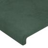 vidaXL T&ecirc;te de lit &agrave; LED Vert fonc&eacute; 183x16x118/128 cm Velours