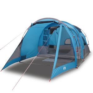vidaXL Tente de camping tunnel 4 personnes bleu imperm&eacute;able