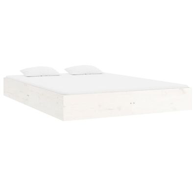 vidaXL Cadre de lit blanc bois massif 200x200 cm