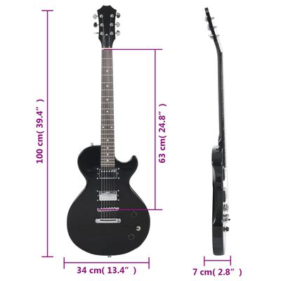 vidaXL Guitare électrique pour débutants avec sac noir 4/4 39"
