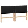 vidaXL T&ecirc;te de lit capitonn&eacute;e Noir 180 cm Pin massif