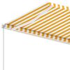 vidaXL Auvent manuel r&eacute;tractable sur pied 450x300 cm Jaune et blanc