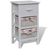 vidaXL Armoire avec 1 tiroir et 2 paniers Blanc Bois de Paulownia